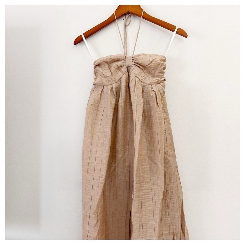 NWT L'Academie The Jolena Maxi Dress in Wheat‎ Brown size small - Picture 3 of 7